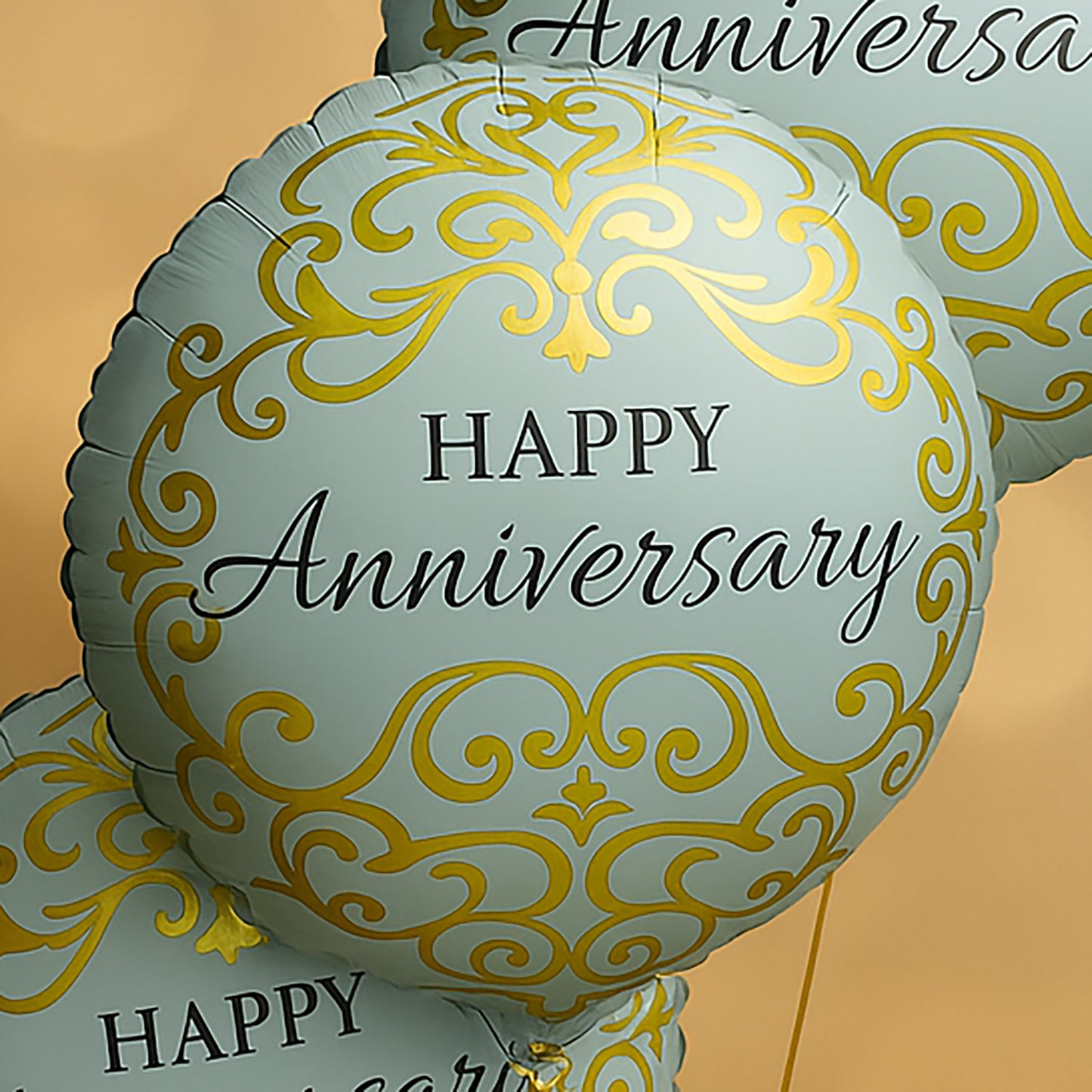 Elegant Happy Anniversary Foil Balloons - Set of 3