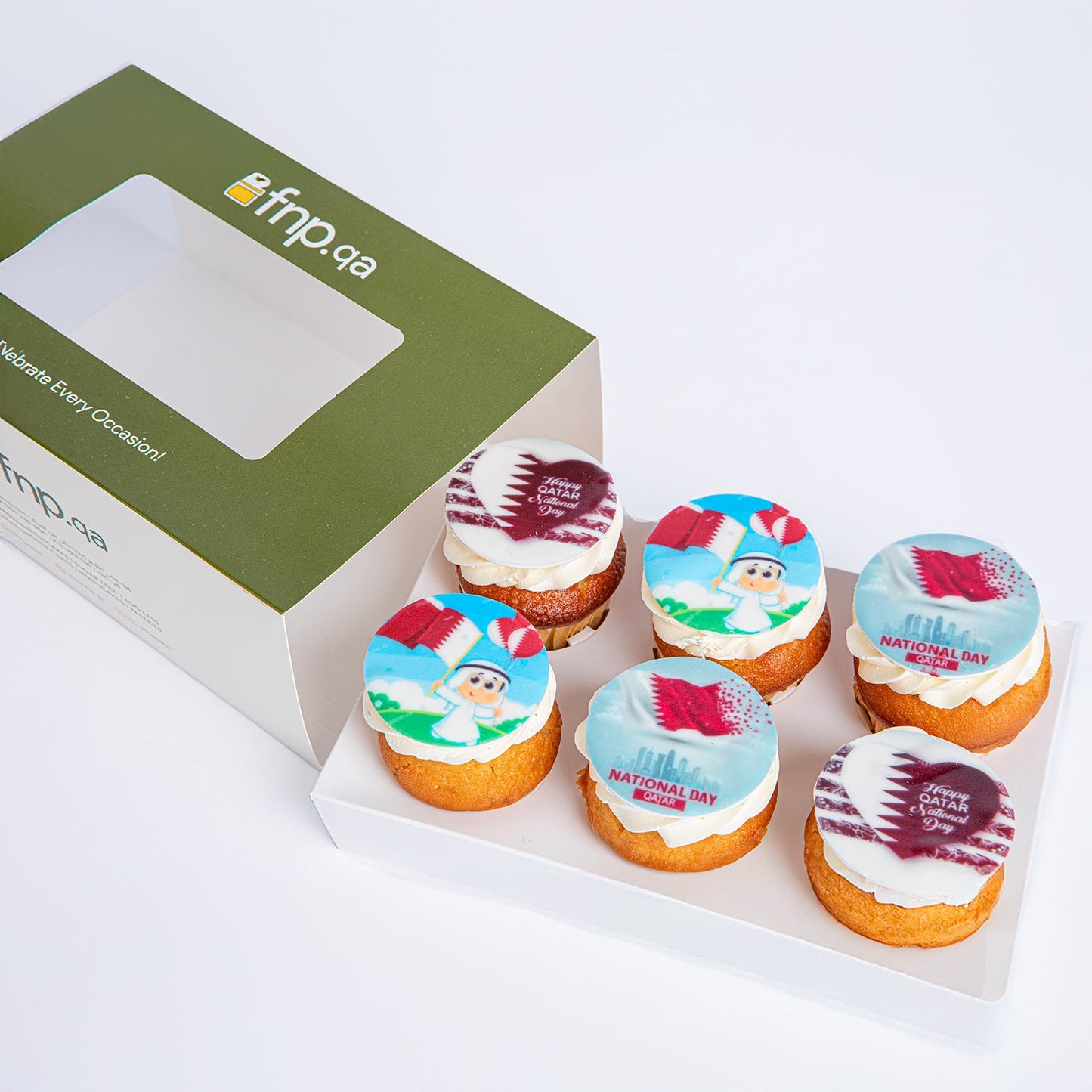 Celebrate with Qatar National Day Cupcakes - 6 Delightful Pieces