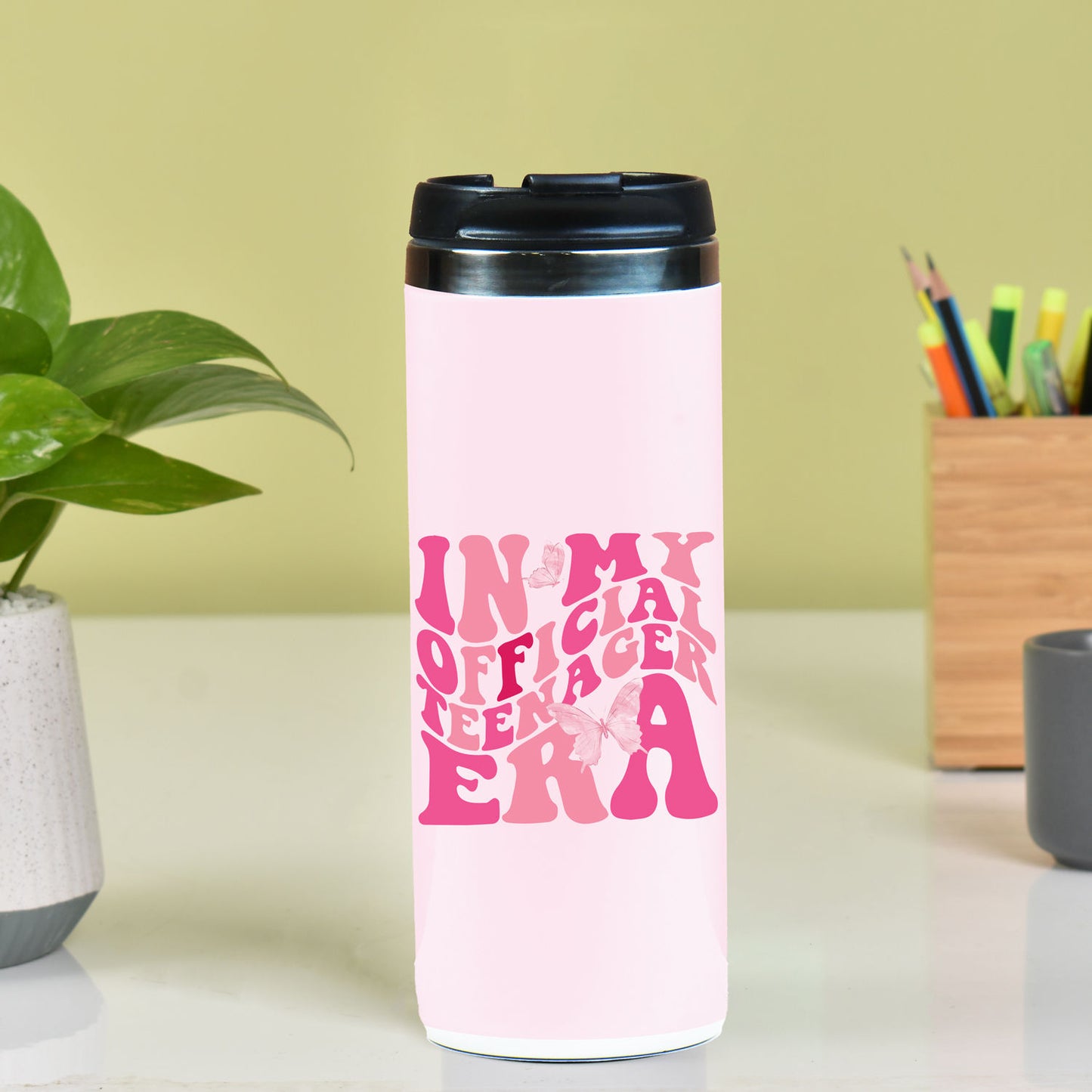 Trendy Printed Water Bottle - Stainless Steel, 450 ml