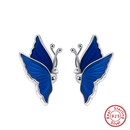 Elegant Sterling Silver Butterfly Earrings - Silver Dream