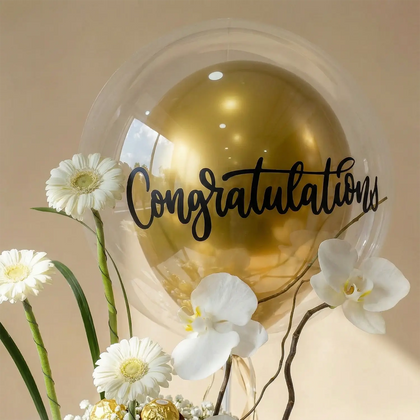 Luxurious Congratulations Floral Box with Chocolates and Balloons