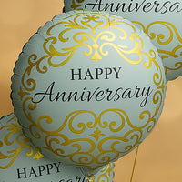 Elegant Happy Anniversary Foil Balloons - Set of 3