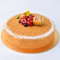 Delicious Honey Cake with Elegant Ethnic Rakhi Gift Set