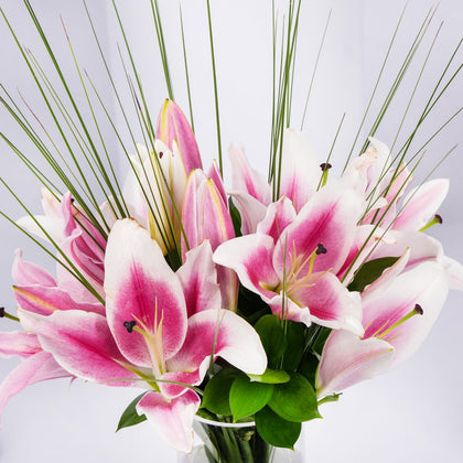 Elegant 'Love You Mom' Pink Lily Floral Arrangement